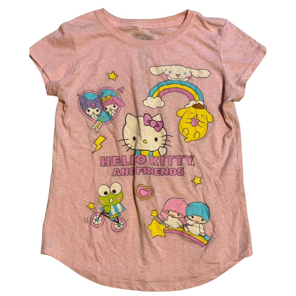 Sanrio Hello Kitty and Friends Pink Graphic Tee Kids Large L Hybrid Apparel